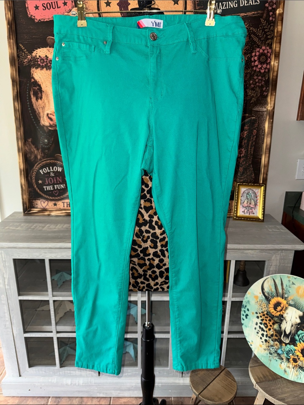 YMI Women's Green Skinny Stretch Pants - Sz 3XL